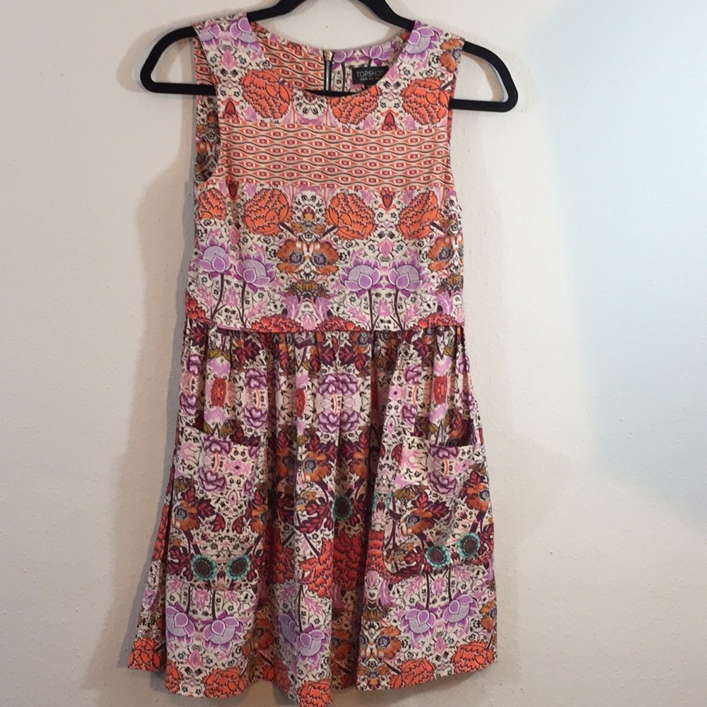 Top Shop Cotton Floral Sleeveless Dress- Size 4